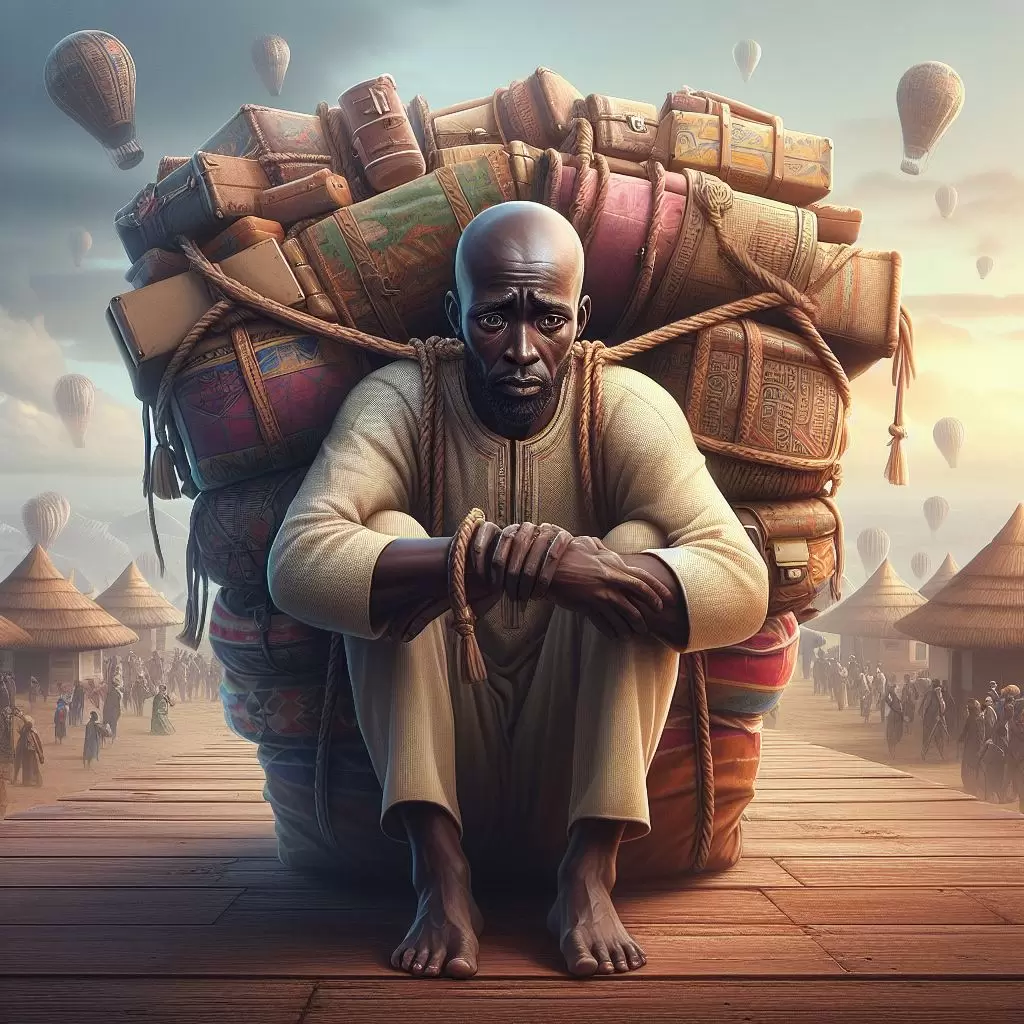 The Art of Letting Go: How to Free Yourself from Emotional Baggage 1 A man stressed from the impact of emotional baggage