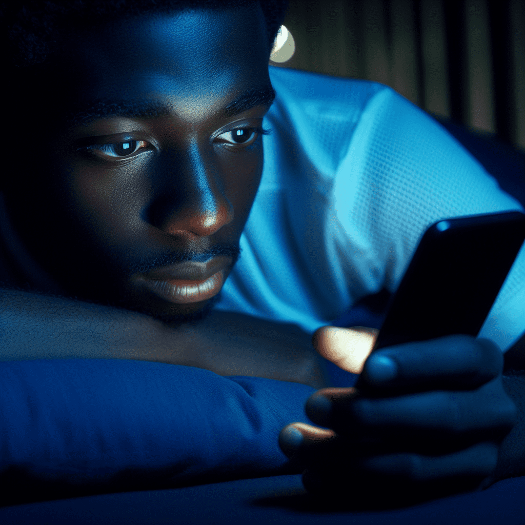 The Relationship Between Blue Light and Sleep Disruption 3 Blue light from night use of phone