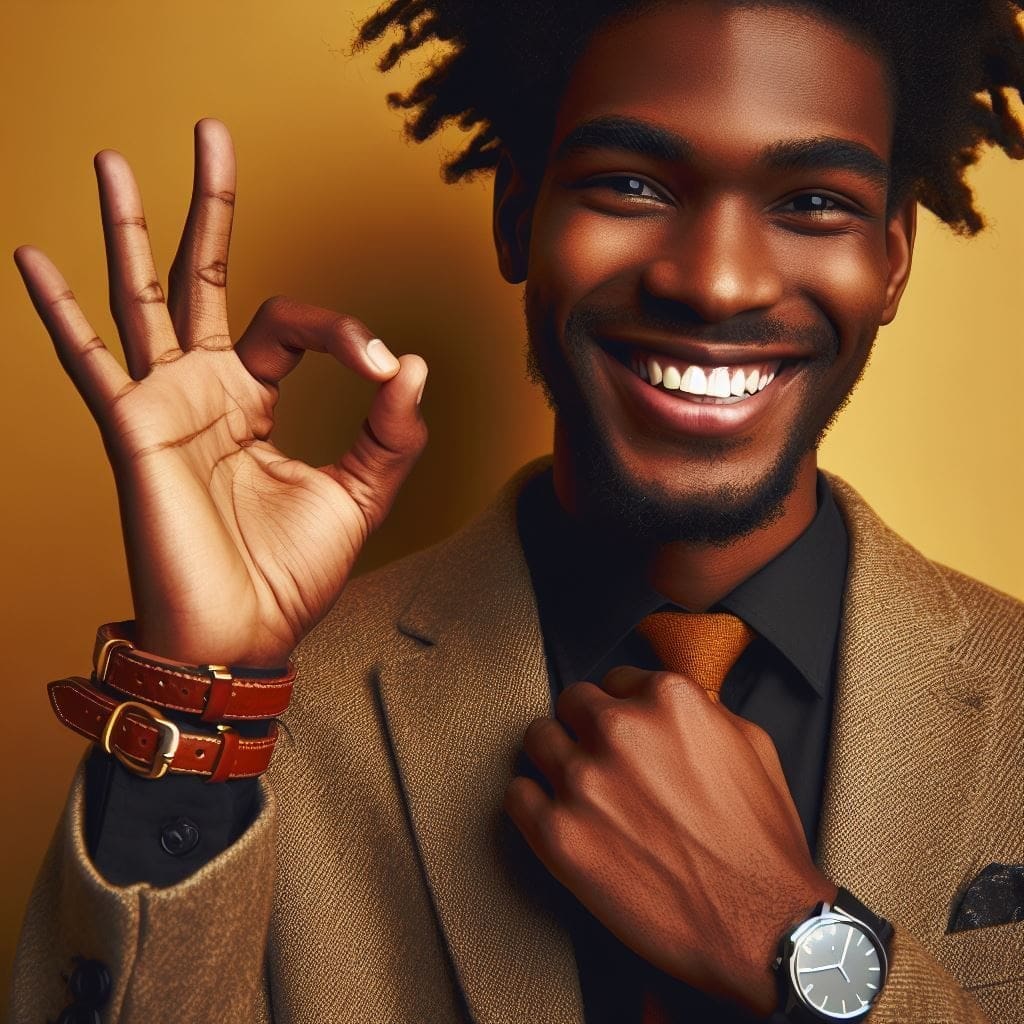 A Comprehensive Guide to Understanding Male Sexual Health 1 A black man confidently smiling, with his fingers signaling a sign of okay.