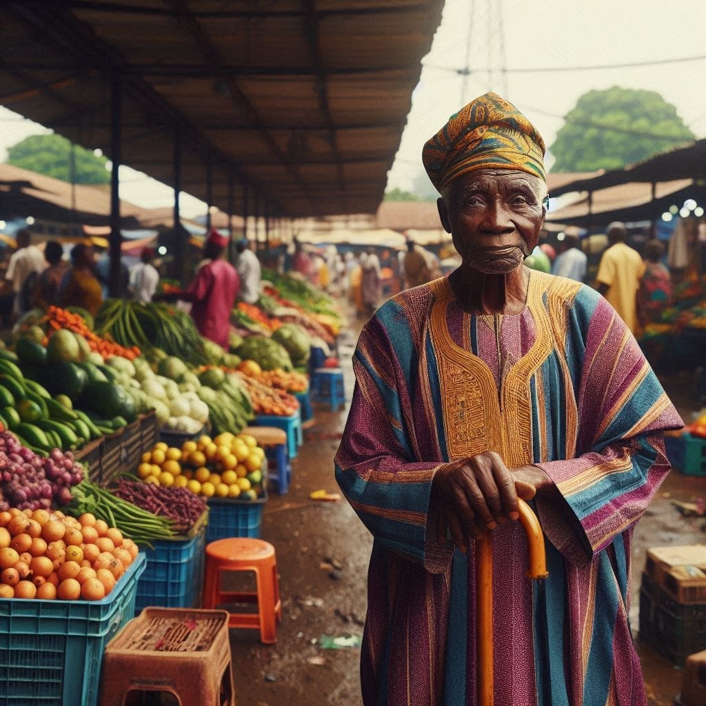 Glaucoma: A Silent Thief of Sight in Nigerian Adults 5 an old Nigerian man walking with the help of a stick- glaucoma