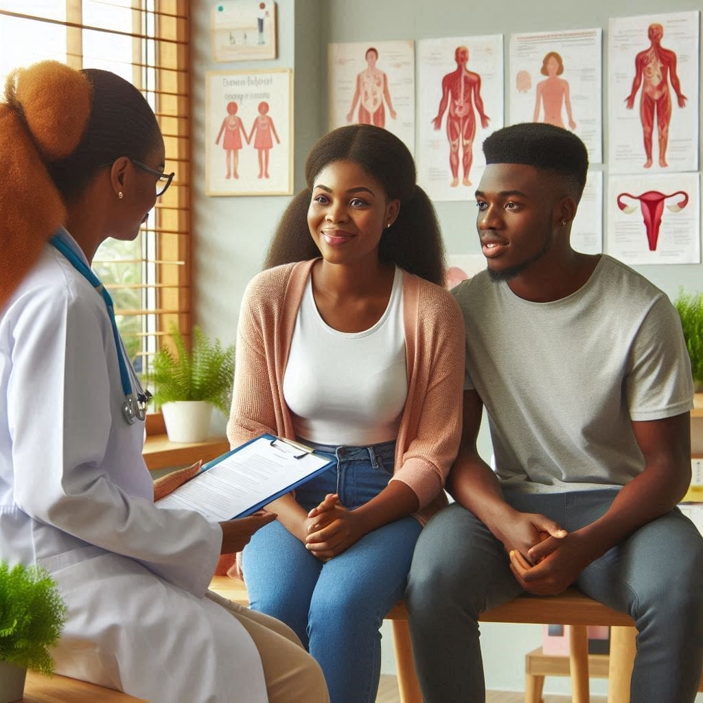 Hypnofertility: A Natural Approach to Boosting Fertility 1 a couple talking with a doctor- hypnofertility