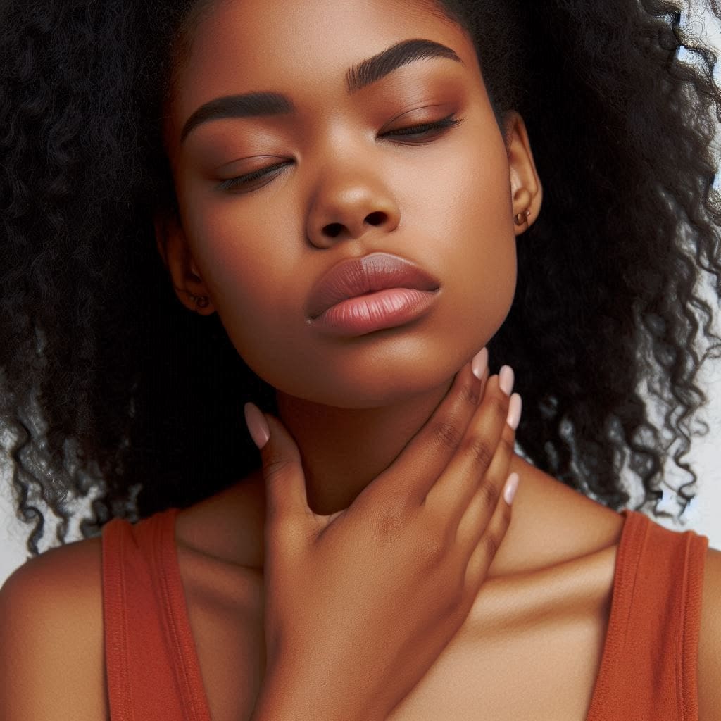 Understanding Sore Throat: Symptoms, Causes, and Associated Illnesses 1 a lady in pain- sore throat