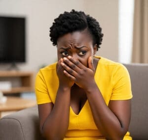 a surprised and sad lady- cryptic pregnancy